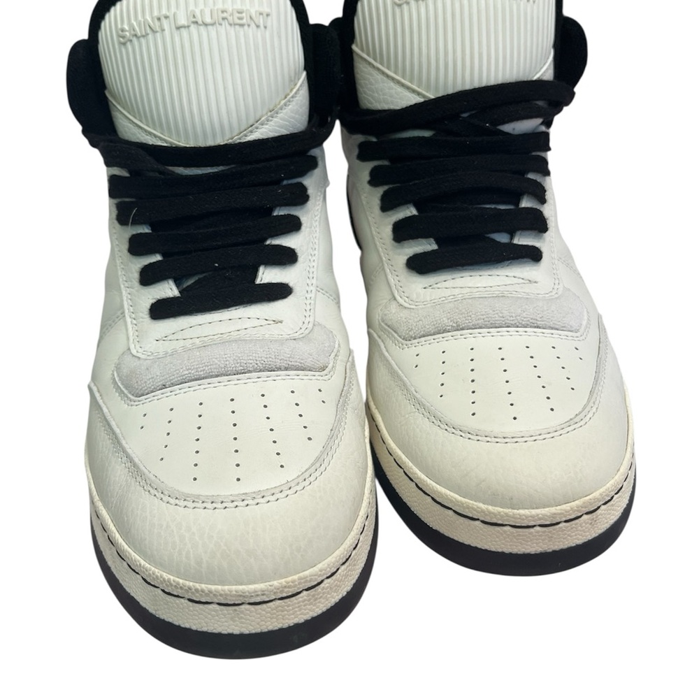 Saint Laurent Black and White High-Top Sneakers - Picture 2 of 7